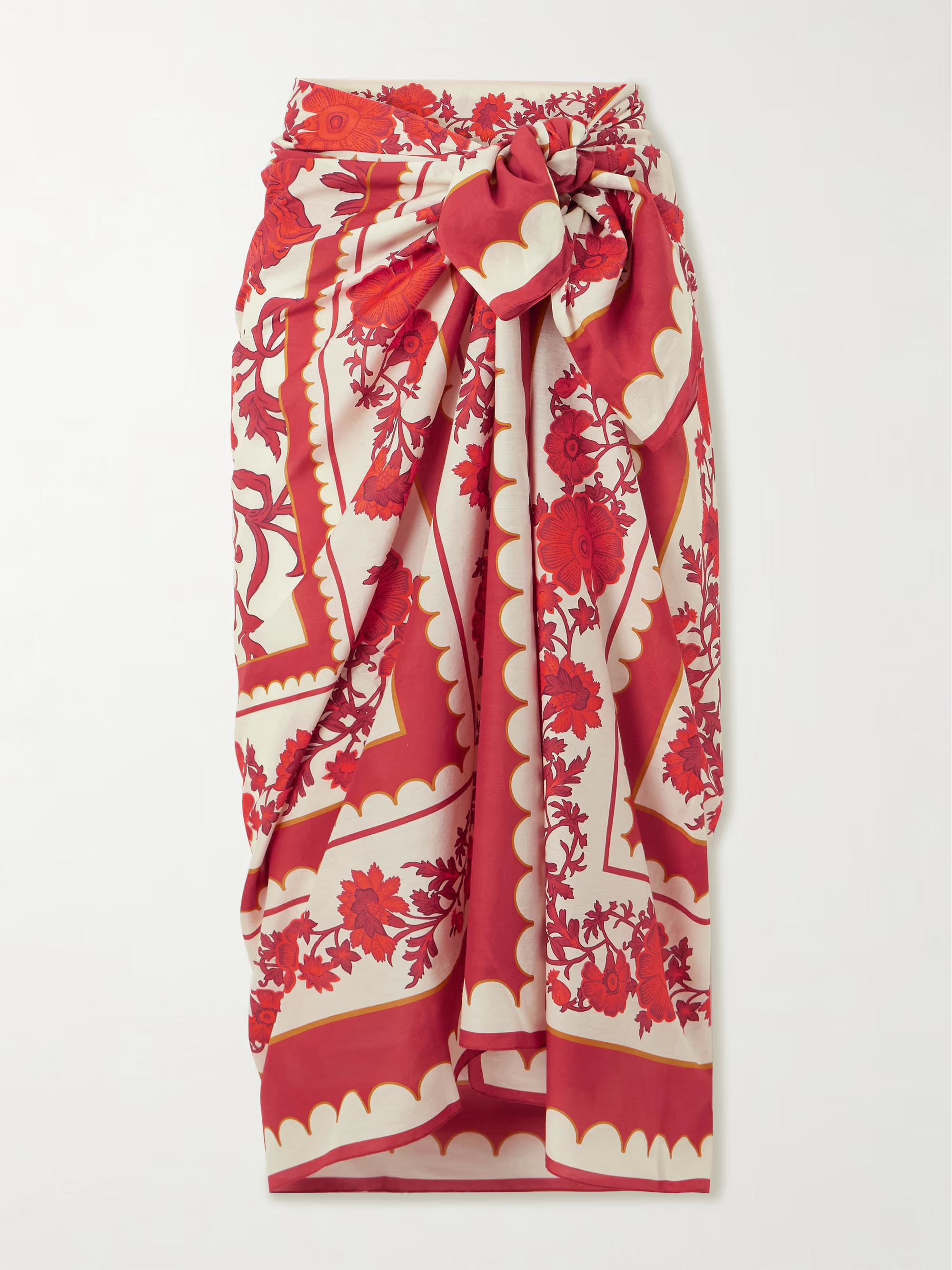 LA DOUBLEJ + Orlebar Brown Floral-print cotton and silk-blend pareo | NET-A-PORTER | NET-A-PORTER (US)