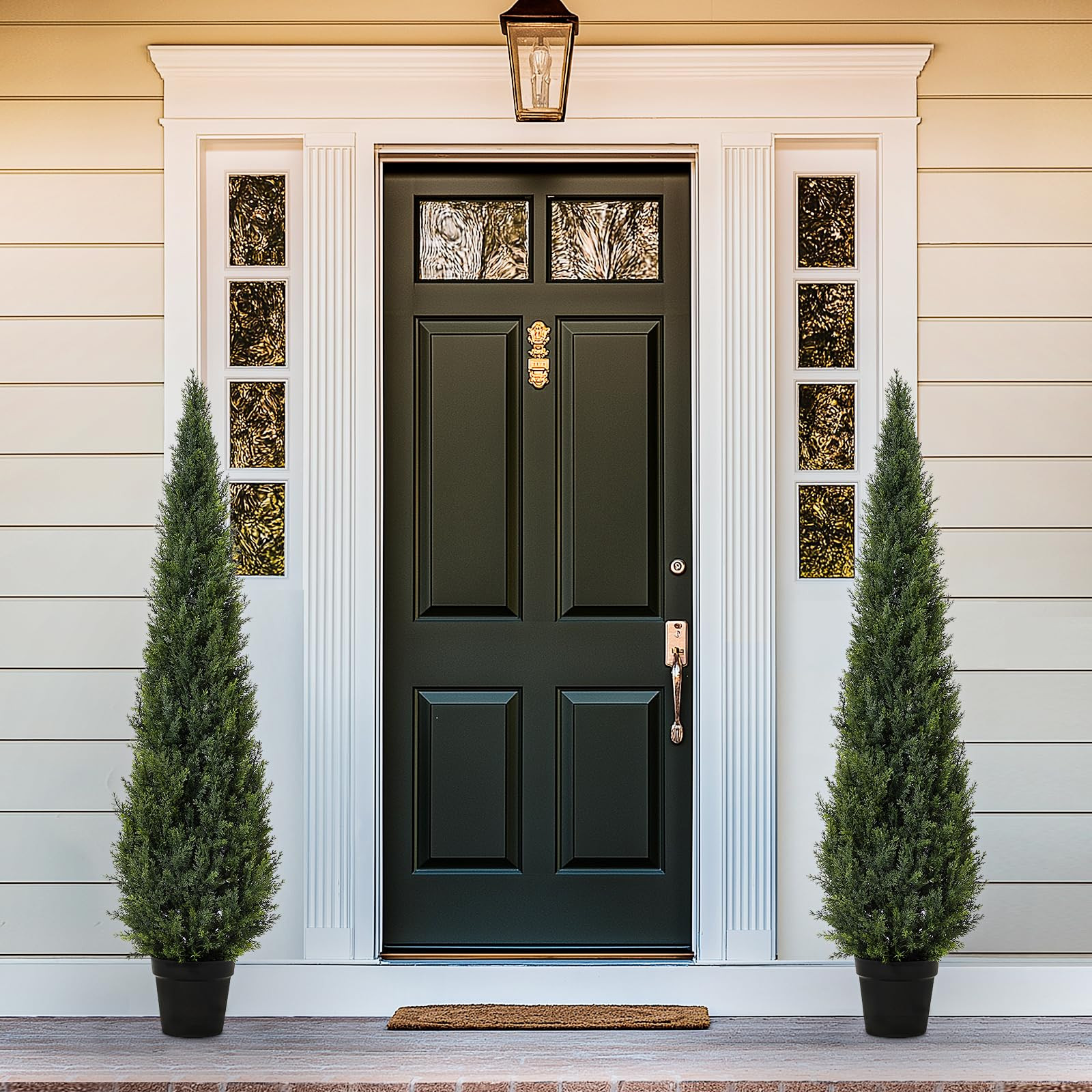 Artificial Cedar Topiary Trees for Home Decor 5ft Fake Cypress Trees Potted Faux Evergreen Plants... | Amazon (US)