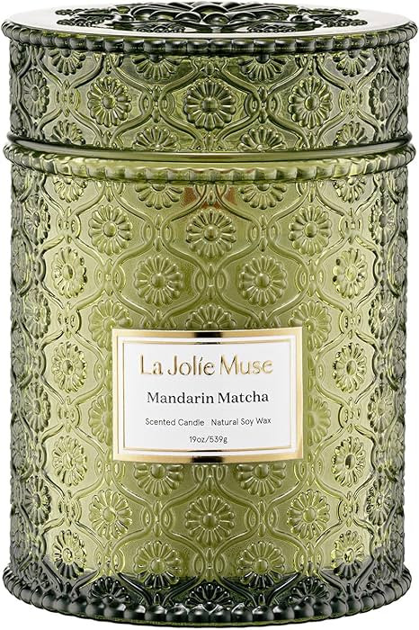 LA JOLIE MUSE Mandarin Matcha Scented Candle, 19 Oz, Natural Soy Summer Candle, Large Candles for... | Amazon (US)