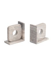 Set Of 2 Cut Out Square Marble Bookends | Marshalls