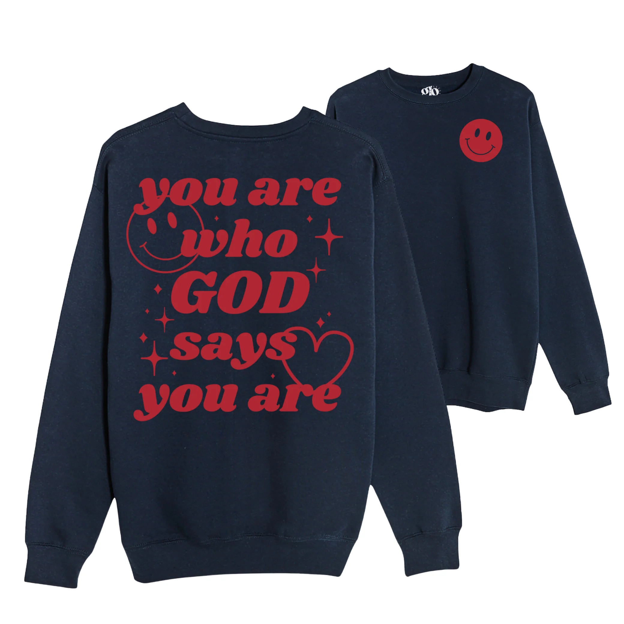 God Says Crewneck Sweatshirt - Navy | Gods Love Overcomes