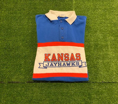 Vintage Nutmeg Mills Kansas Jayhawks striped collared crewneck medium retro  | eBay | eBay US