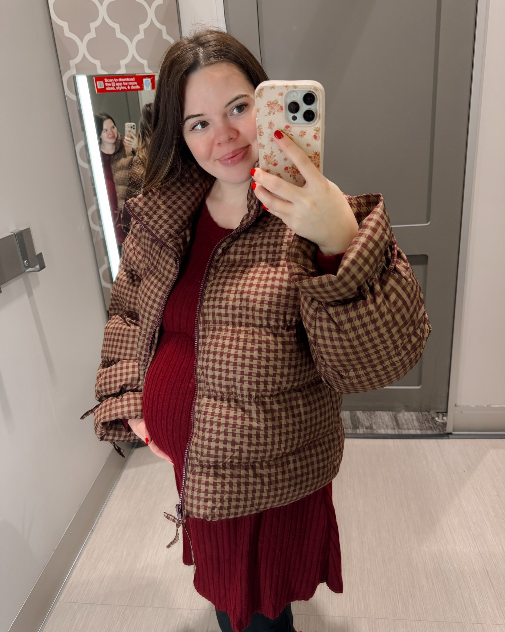 Such a pretty gingham puffer jacket with bow details 😍 Wearing size XXL. 28 weeks pregnant, 5’3”. 

#LTKGiftGuide #LTKSeasonal #LTKHoliday