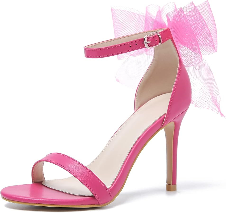 LIURUIJIA Women's Bow Knot Stiletto Heel Sandals - Perfect for Wedding, Party, and Prom Dress - C... | Amazon (US)