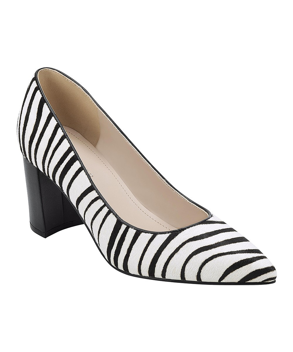 Marc Fisher Women's Pumps WHMPO - White & Black Zebra Claire Haircalf Pump - Women | Zulily