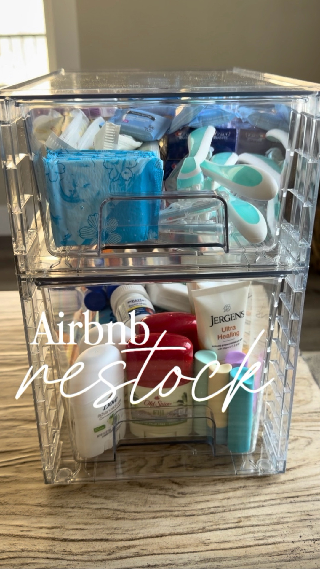 If you’ve ever forgotten something while traveling… you know how stressful it is 😅

So I keep a few drawers stocked in our Airbnb with everyday essentials our guests might need—just in case 🤍

Toothpaste, toothbrushes, sunscreen, feminine products, bug spray, deodorant… all the little things that make a stay feel comfortable and taken care of.

It’s such a simple touch, but it makes the biggest difference ✨ #airbnbhost #airbnbtips #airbnbideas #hostingtips #airbnbessentials
#vacationrental #shorttermrental #airbnbsetup #guestexperience
#asmrrestock #restockvideo #satisfyingvideo #organizationalideas
#homeorganization #hostingideas #travelessentials #momlifehacks
#thoughtfuldetails #hospitalitydesign #cleanandorganized