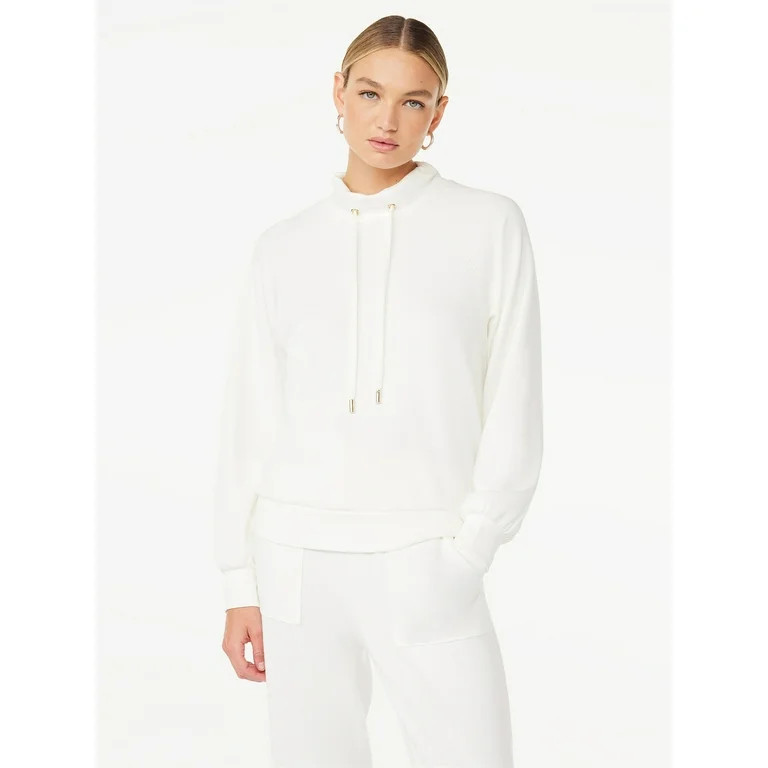 Scoop Women's Scuba Knit Funnel Neck Sweatshirt | Walmart (US)