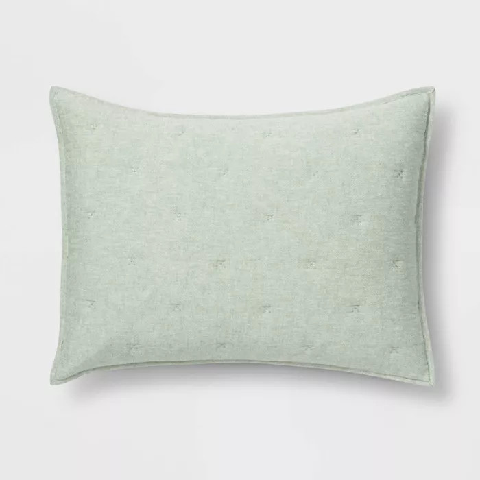 Standard Chambray Quilt Sham Green - Threshold™ | Target