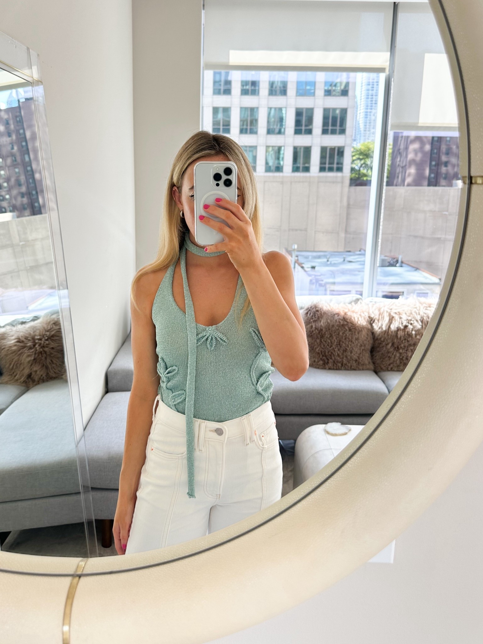 Italy: Daily Outfit 

Jetting off somewhere warm? Style your getaway look with white denim and a trendy scarf top — the perfect combo for  vacation chic. Ideal for coastal dinners, city strolls, or resort days.

ootd style fashion, white jeans outfit, white denim, summer outfit; warm weather look, meshki, Italy outfit, Almalfi coast

#LTKStyleTip #LTKSeasonal #LTKTravel