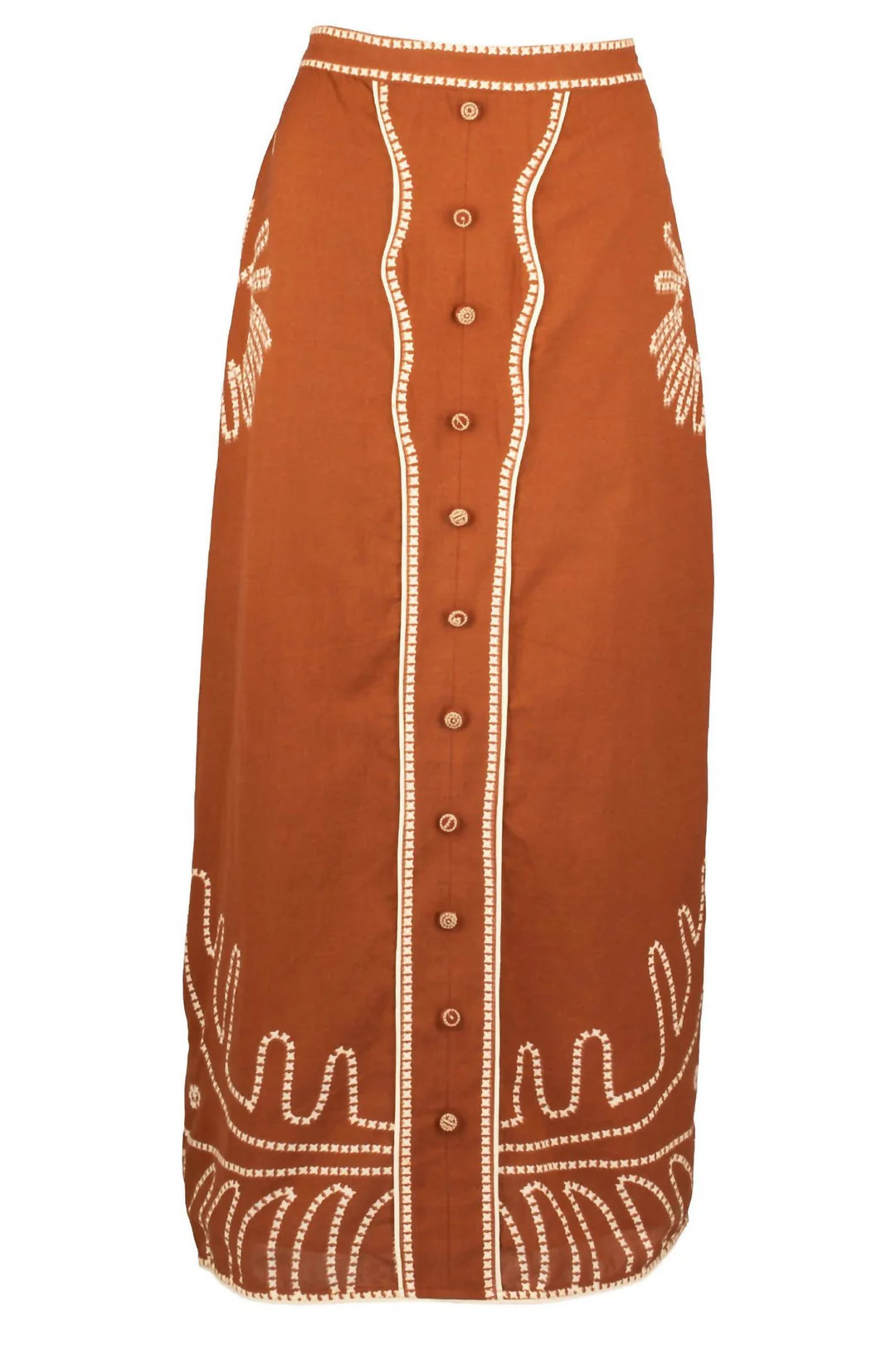 Portia Skirt In Choc/stitch | Shop Simon