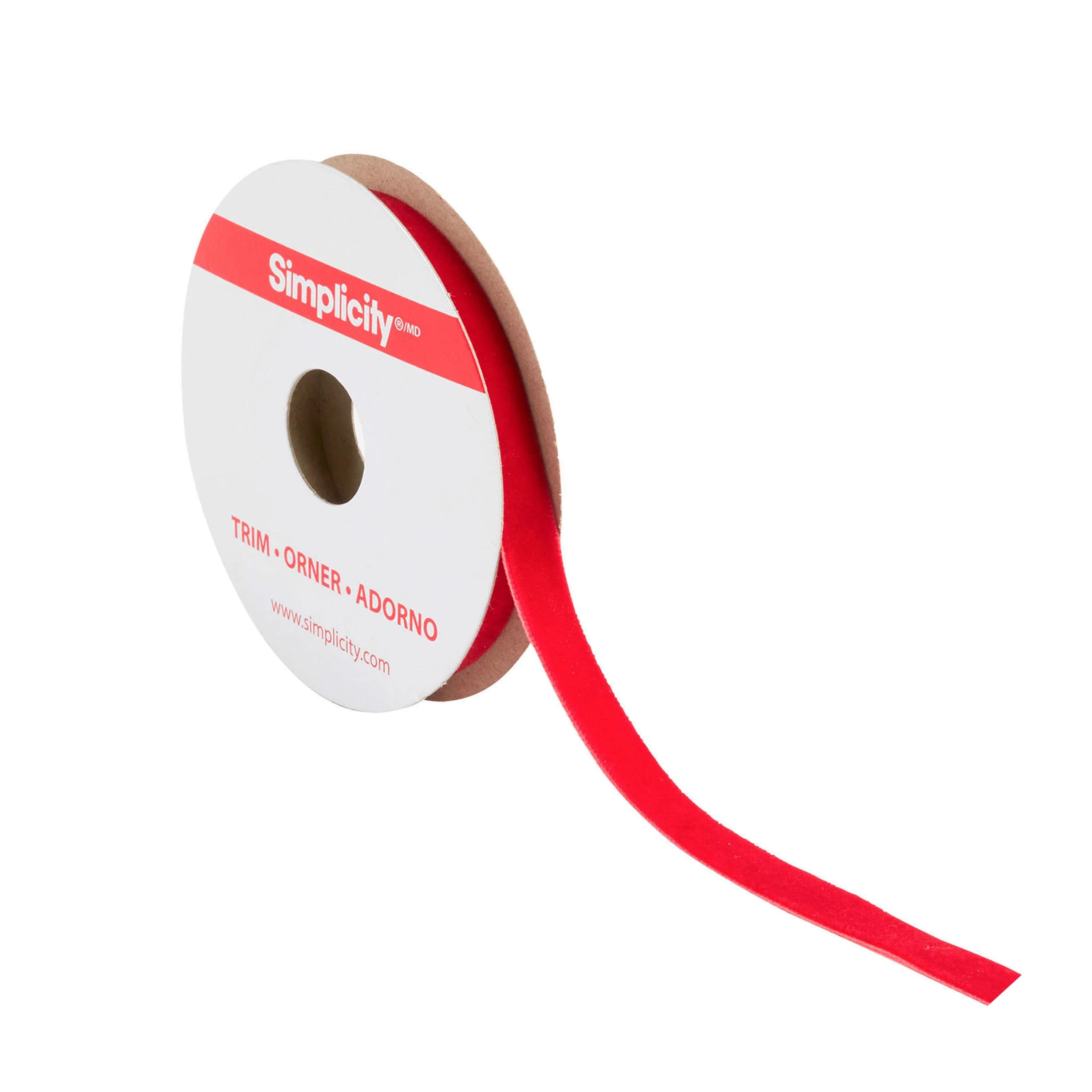 Simplicity Trim, Red 3/8 inch Velvet Trim Great for Apparel, Home Decorating, and Crafts, 3 Yards... | Walmart (US)