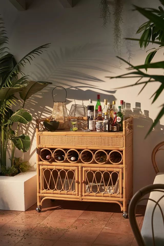 Melody Rattan Bar Cart | Urban Outfitters (US and RoW)