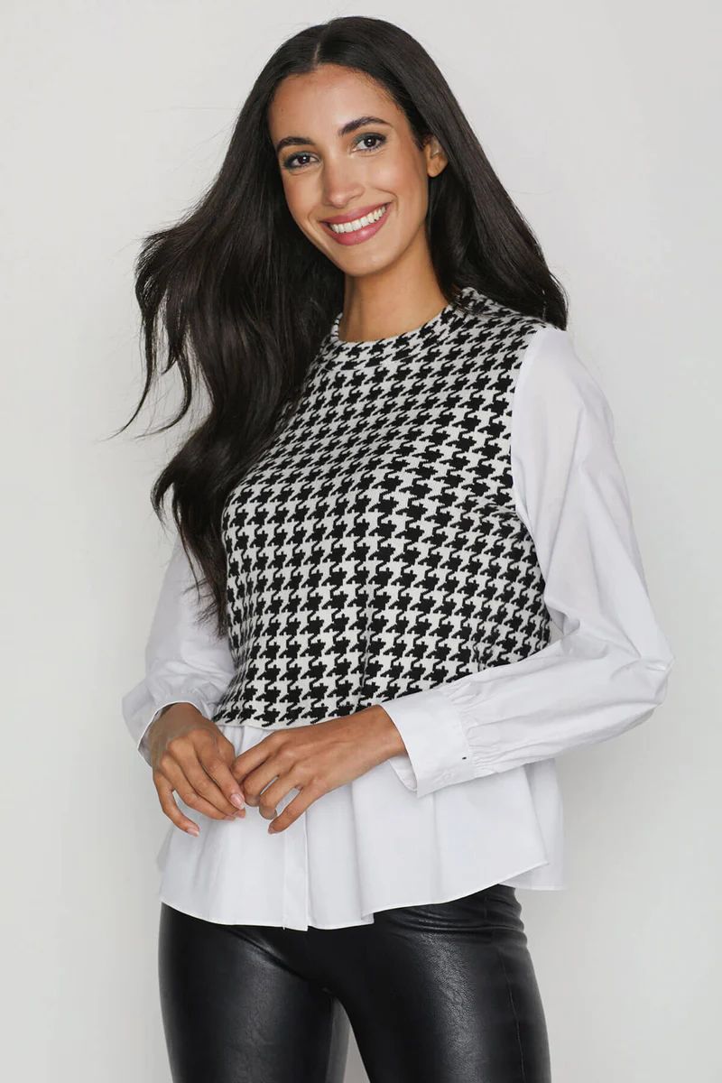 Lucy Paris Houndstooth Combo Shirt | Social Threads