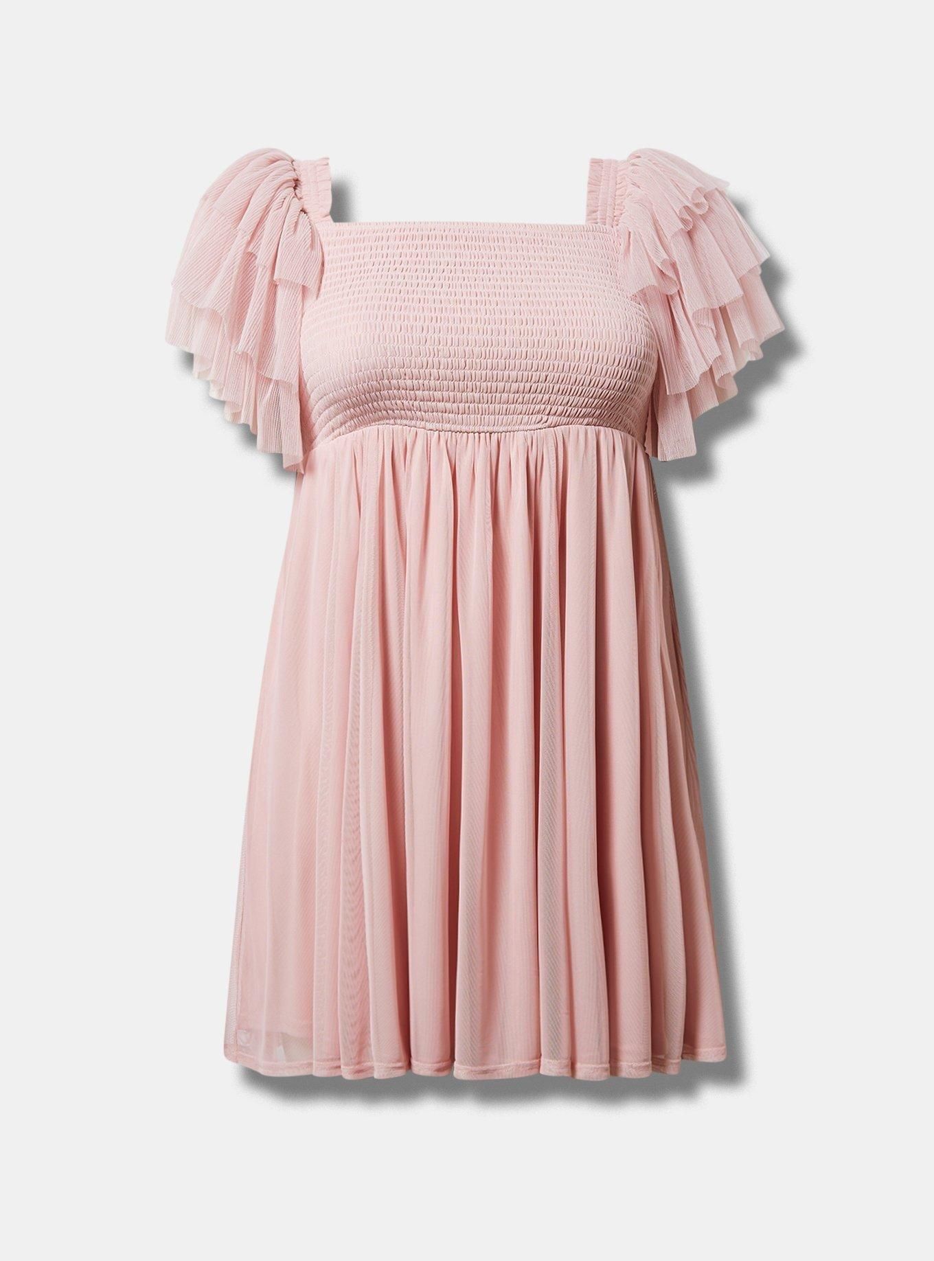 Mini Mesh Ruffled Layered Sleeve Dress | Torrid (US & Canada)