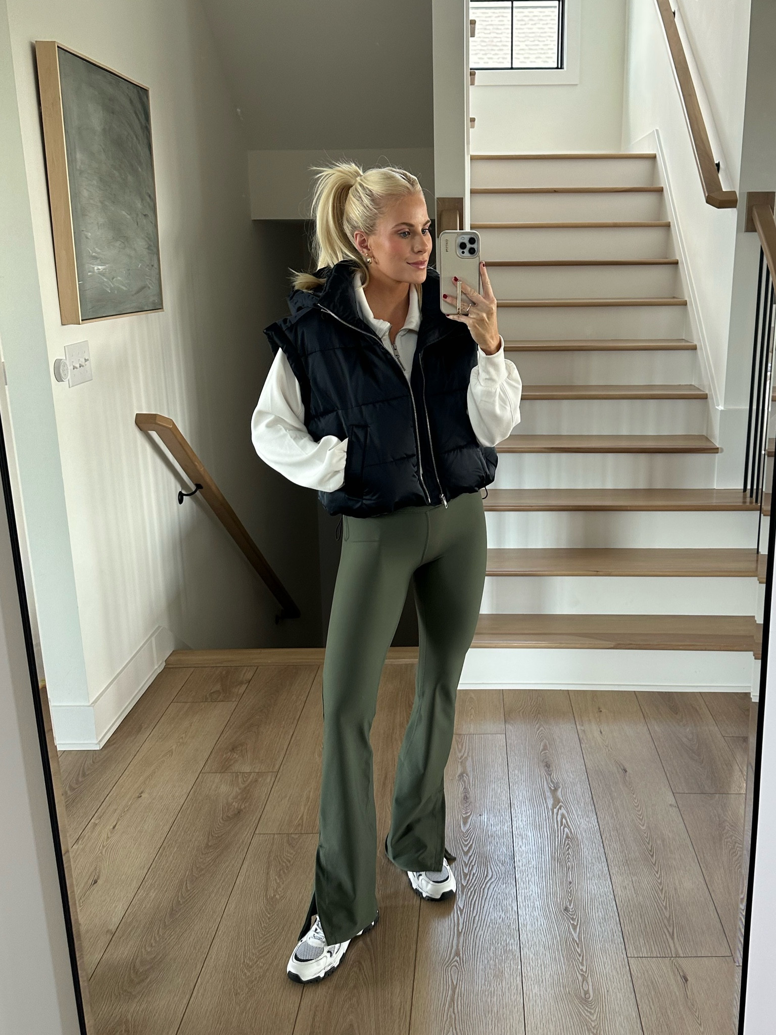 Wearing a small in pullover and vest, small regular in pants, shoes are tts! #kathleenpost #abercrombie #ypbactive 

#LTKSeasonal #LTKfitness #LTKstyletip