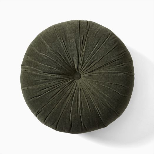 Classic Cotton Velvet Tufted Round Pillow | West Elm (US)