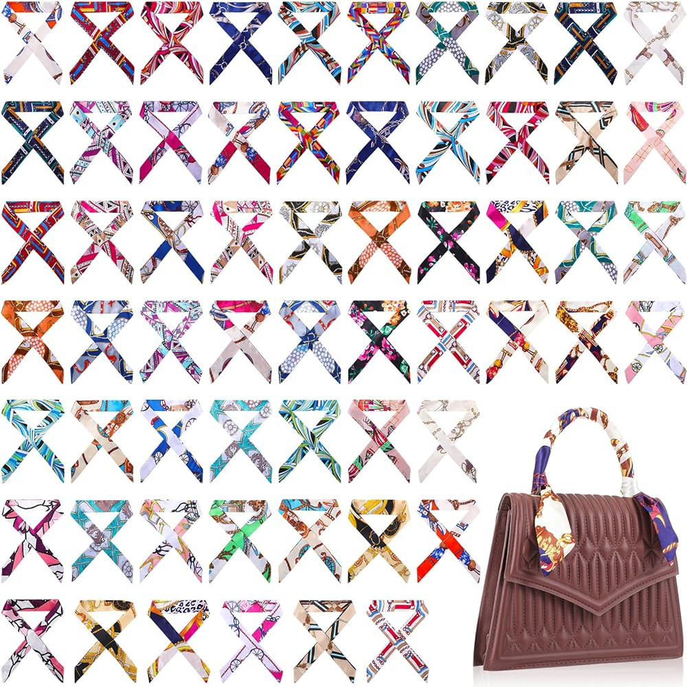 Skinny Purse Scarf for Women Handbag Scarves Ribbon Satin Head Neckerchief Silk Headband Charm fo... | Amazon (US)