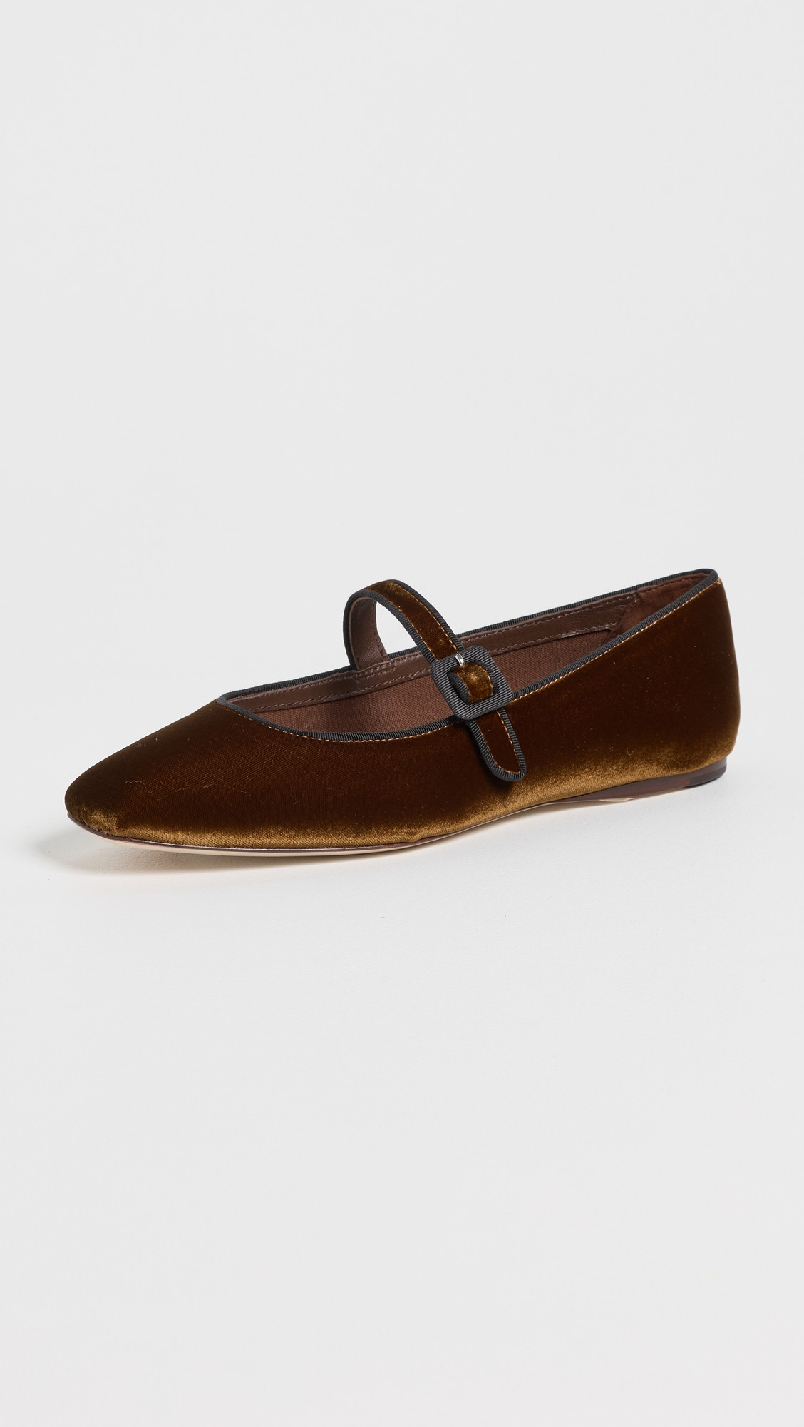 Loeffler Randall Ginger Velvet Mary Jane Flats Dark Brown 10 | Shopbop