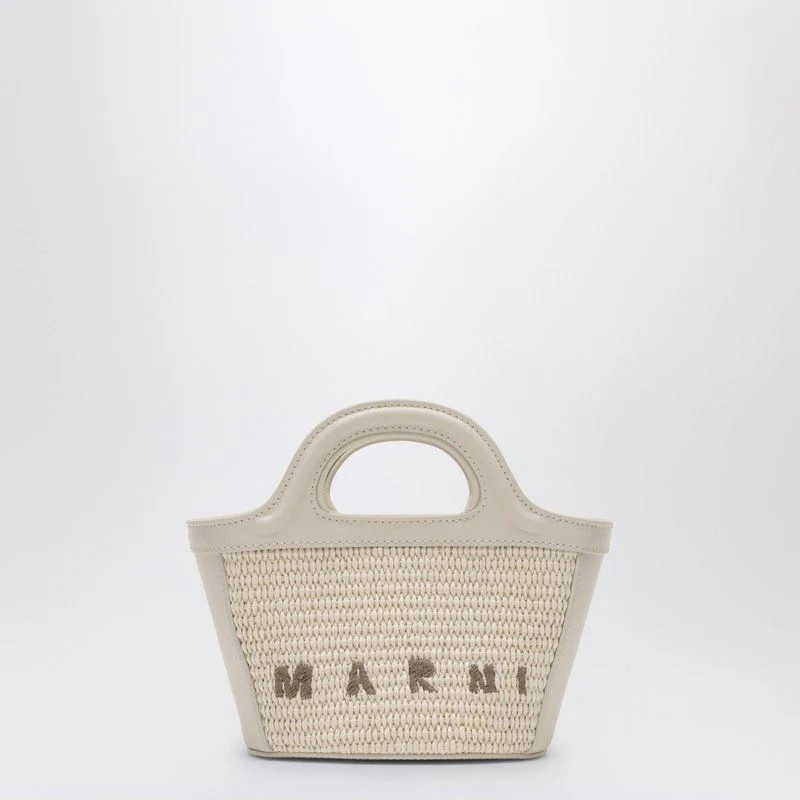 Marni Micro Tropicalia White And Rafia | Baltini