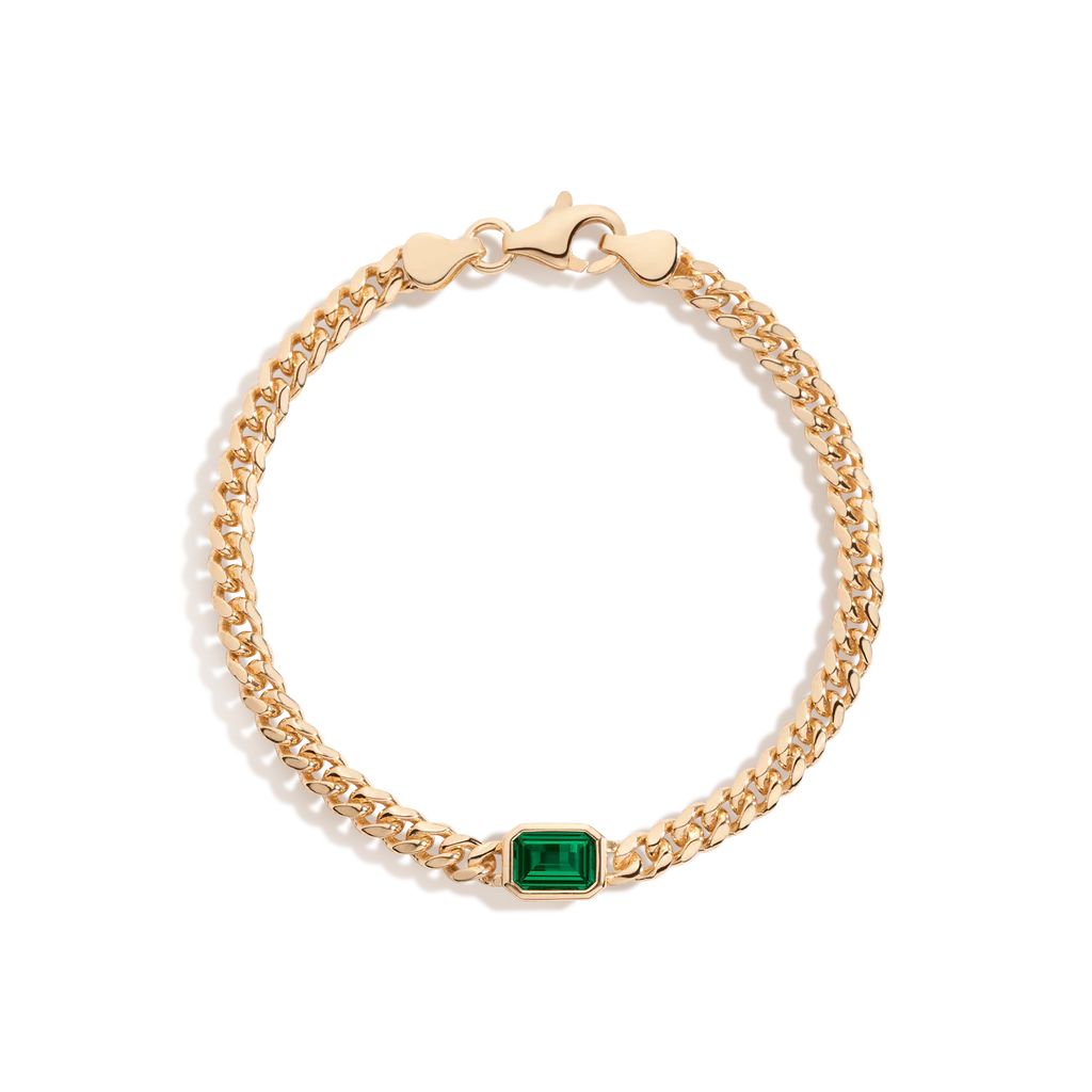 Emerald Curb Chain Bracelet | AUrate New York