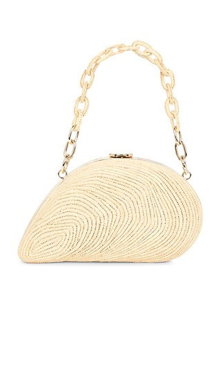 SIMKHAI Bridget Raffia Oyster Shell Clutch in Neutral. | Revolve Clothing (Global)