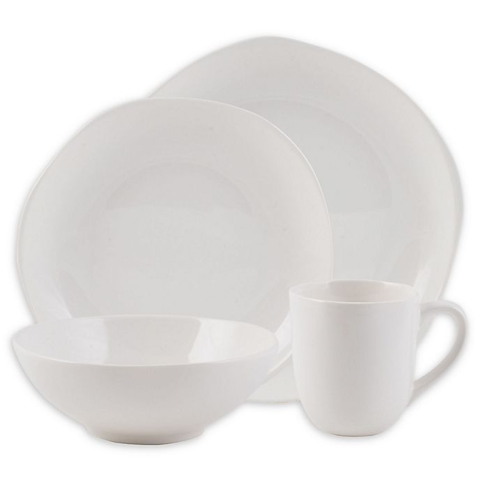 Fitz and Floyd® Organic Coupe 16-Piece Dinnerware Set in White | Bed Bath & Beyond