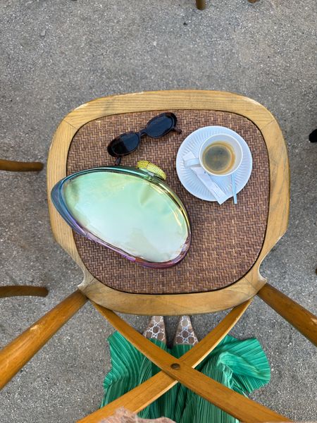 Accessories, oval sunglasses, tortoiseshell sunglasses, Perspex bag, clutch bag, hard back, slingbacks, embellished heels, kitten heels, Gucci, Le Specs, DMY, Armonia

#LTKSeasonal #LTKeurope #LTKitbag