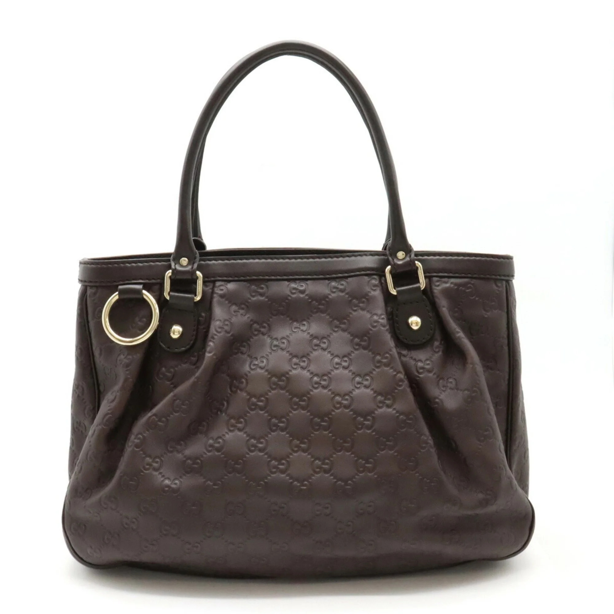 Pre-Owned GUCCI Guccissima Sukey Tote Bag Shoulder Leather Dark Brown 296835 (Good) | Walmart (US)