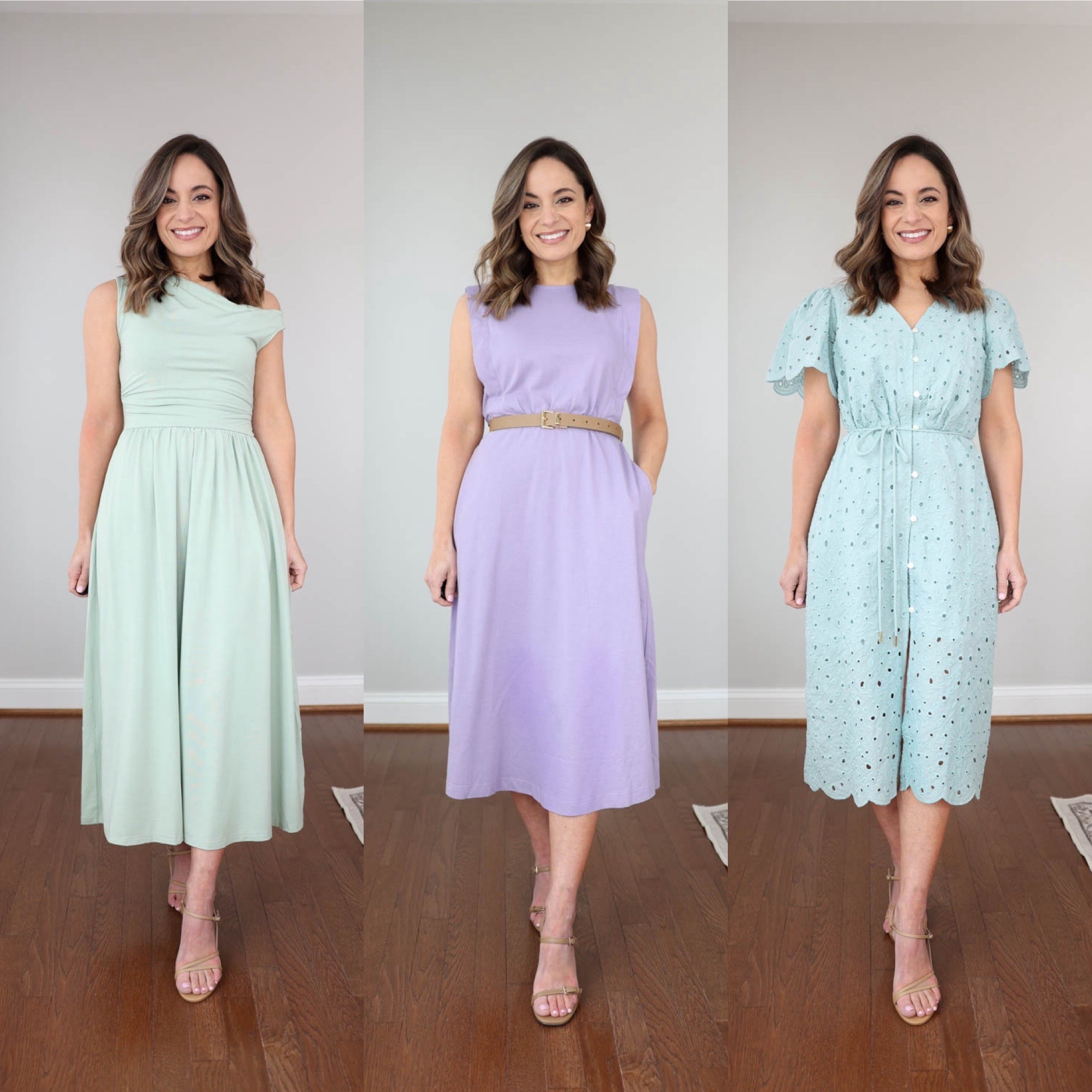Spring dresses for petites! 

Green dress (Amazon): xs in bean green. The color seems to be shorter than the other colors. My dress is 44” long in xs, 2” shorter than the stated length on the size chart. 
Eyelet dress (LOFT): petite xxs/00 - runs large, recommend a size down 
Purple dress (LOFT): petite xxs a runs large at the waist, recommend a size down 

My measurements for reference: I’m 4’10” and 105lbs. My bust, waist, and hip measurement is 32”, 24”, and 36”.

#LTKSeasonal #LTKPetite