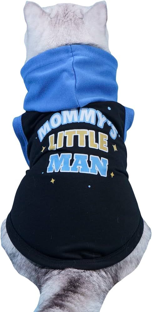 QWINEE Mom Boy Dog Hooded Tank Tops Letter Print Cat Puppy Hoodie Vest Sleeveless Pullover Dog Sh... | Amazon (US)