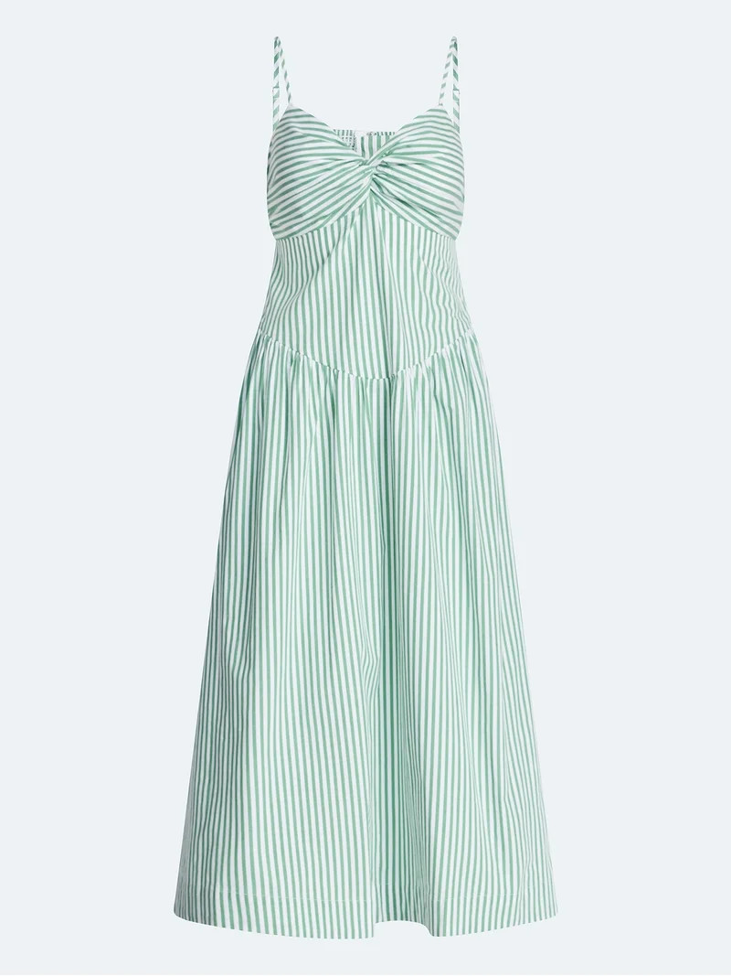 Free Assembly Women's Twist Front Sleeveless Maxi Dress with Drop Waist, Sizes XS-XXL | Walmart (US)