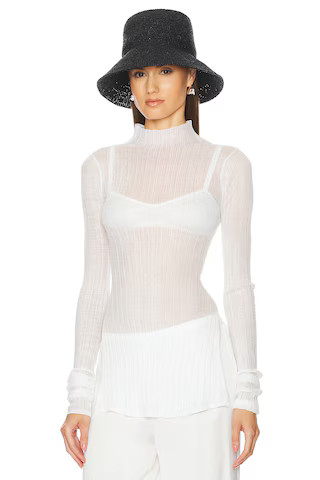 Helsa Justin Knit Top in Optic White from Revolve.com | Revolve Clothing (Global)