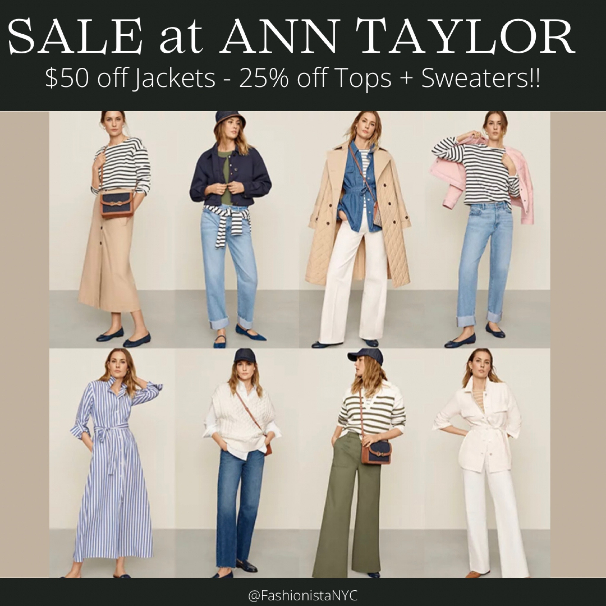 SALE at Ann Taylor!!
Save $50 off Jackets!!
Save 25% off Tops + Sweaters!!
Work Outfit - Date Night - Vacation Outfit - Jeans - Boots - WorkWear 

Follow my shop @fashionistanyc on the @shop.LTK app to shop this post and get my exclusive app-only content!

#liketkit #LTKfindsunder50 #LTKsalealert #LTKfamily #LTKstyletip #LTKworkwear #LTKSeasonal
@shop.ltk
https://liketk.it/4wZ0J