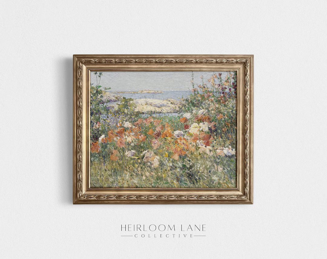 Wildflowers by the Sea Print Digital Download | Spring Floral Artwork | Country Cottage Art | Vin... | Etsy (US)