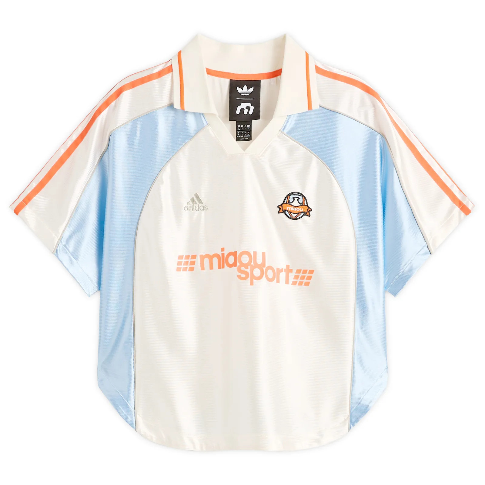 Adidas Women's x Miaou Football Cropped Top in Chalk White, Size Large | END. Clothing