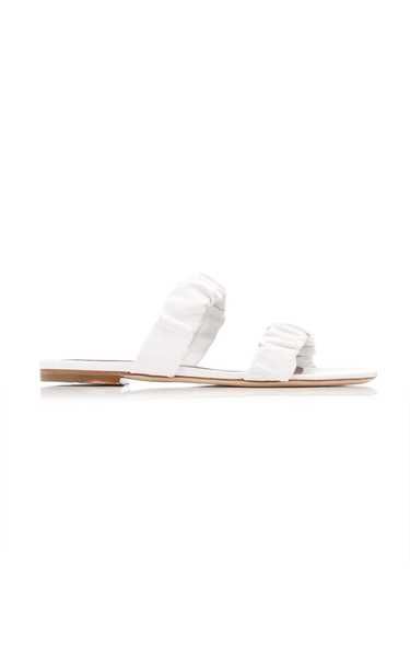 Maya Ruched Leather Flat Sandals | Moda Operandi (Global)