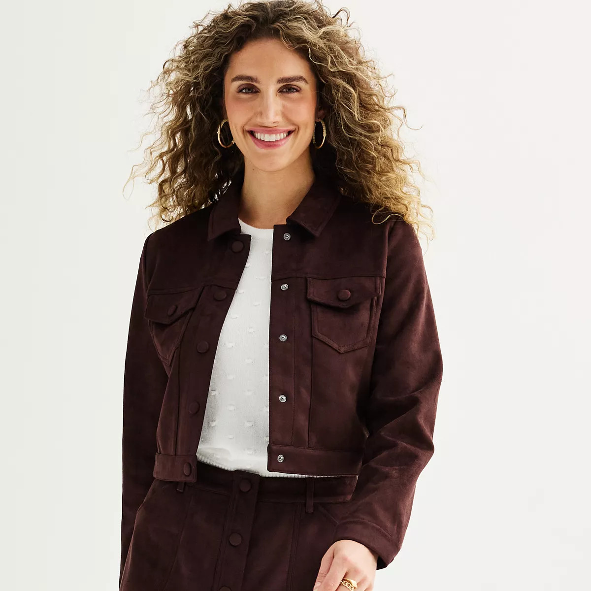 Women's Draper James Cropped Faux Swede Jacket | Kohl's