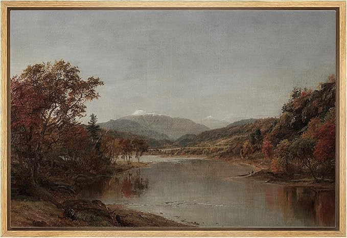 MUDECOR Framed Canvas Print Wall Art Autumn River Valley Landscape Vintage Classic Illustrations ... | Amazon (US)