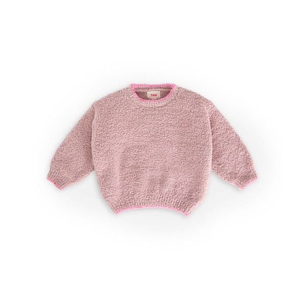7AM Pullover Sweater Boxy Fuzzy Baby 6/9 mo. Ash Rose | Scheels