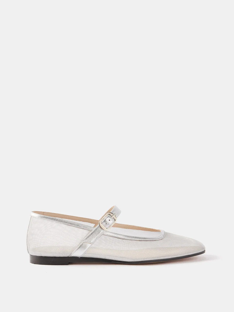 Leather-trim mesh Mary Jane ballet flats | Le Monde Beryl | Matches (UK)