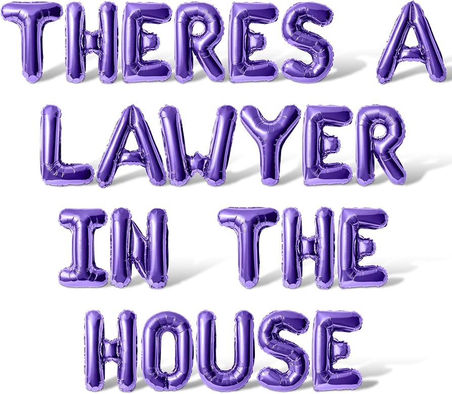 Letter Balloons - THERES A LAWYER IN THE HOUSE 16" Inch Alphabet Letters Foil Mylar Balloon Gradu... | Amazon (US)