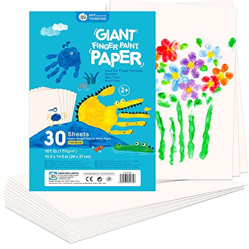 Jar Melo Finger Paint Paper 30 Sheets,10" X 15" Large Finger Painting Paper Pad for Kids,Acid Free, 101 Lb(150 GSM) | Amazon (US)