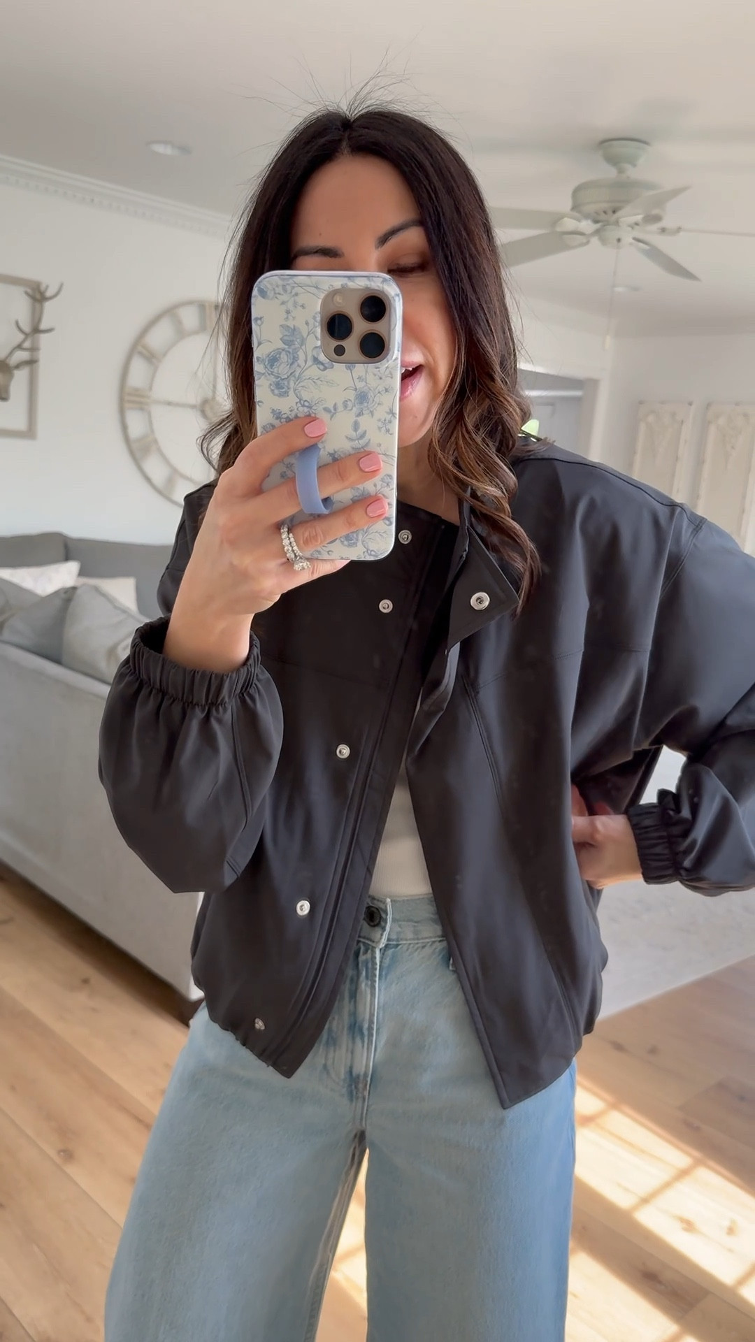 Small jacket. Wide leg jeans 25. I cut them. Spring jacket.

#LTKPetite #LTKOver40 #LTKSaleAlert