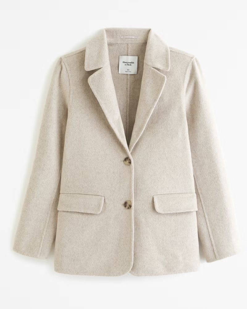 Double-Cloth Wool-Blend Blazer Coat | Abercrombie & Fitch (US)