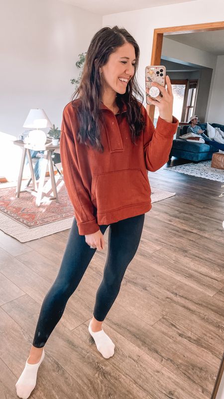 Target style pullover, medium sweatshirt 

Amazon fashion leggings, small
No show socks 

Causal outfits 
Work from home
Winter outfits 
Fall outfits
Target finds
Amazon finds 

#LTKunder50 #LTKstyletip #LTKSeasonal