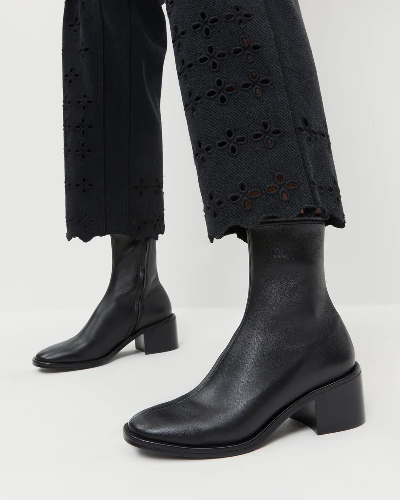 Roxy Black Leather Ankle Bootie | Loeffler Randall