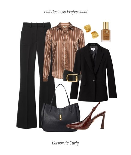 Silky smooth meets sleek tailoring—this fall outfit is made for boss moves and chic moments.

fall smart casual, silk blouse outfit, black flared trousers, tailored blazer, fall office style, chic fall look, minimalist fashion, fall outfit inspo, business professional, LTK fall fashion

#LTKWorkwear #LTKStyleTip #LTKItBag