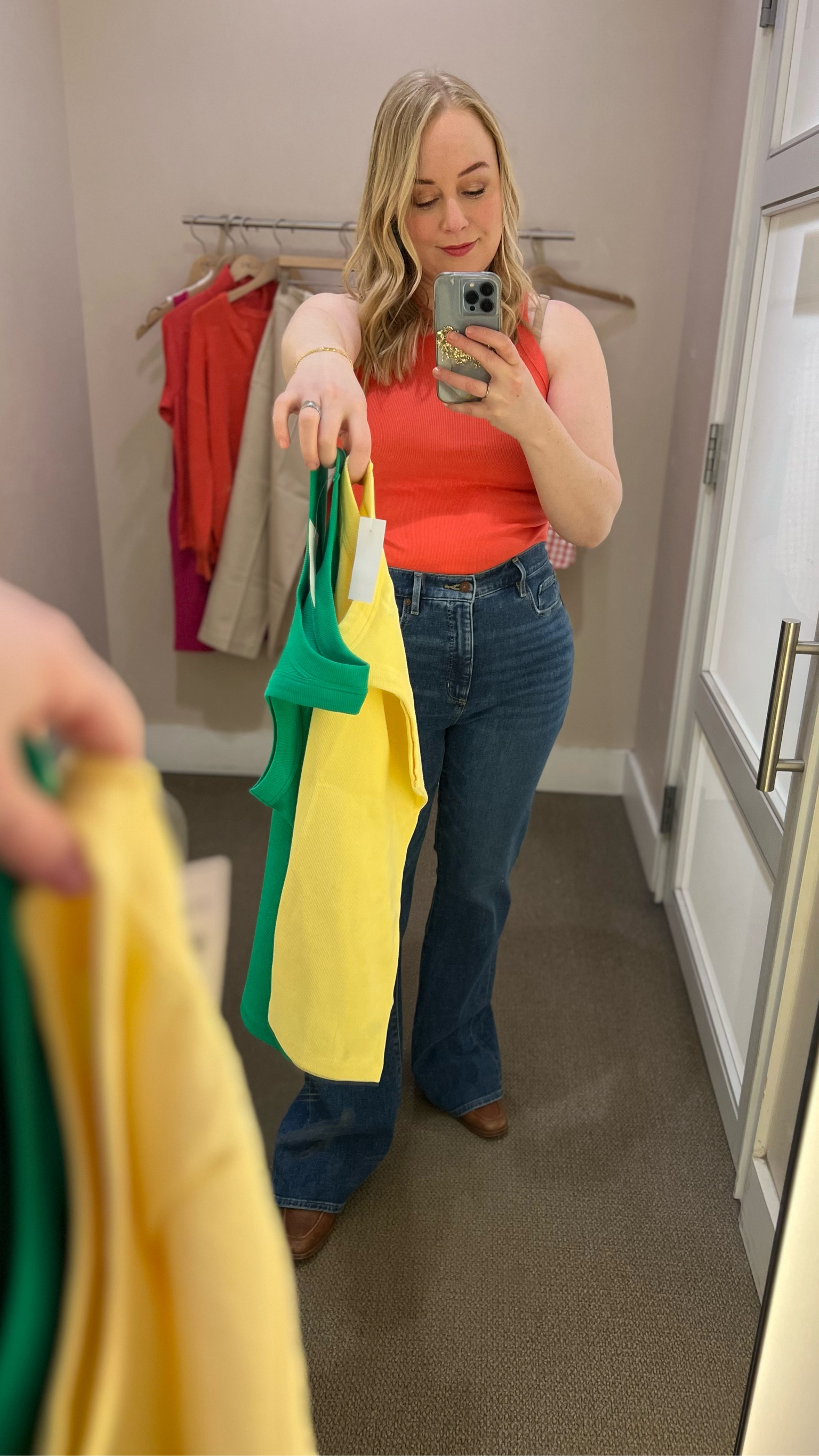 Love these tanks! I have them in both a medium and large. The sticky bra is perfect with them. #hocspring 