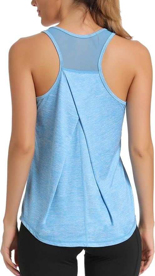 Aeuui Womens Workout Tops for Women Racerback Tank Tops Mesh Yoga Shirts Athletic Running Tank To... | Amazon (US)