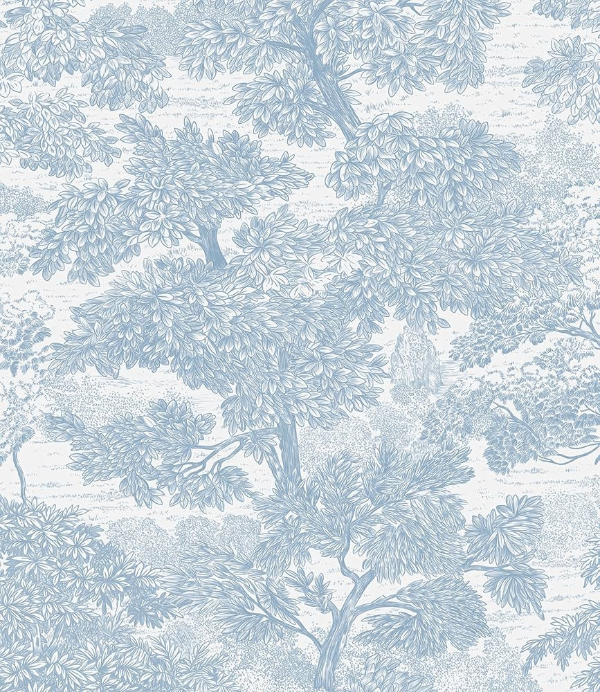 Safiyya Peel and Stick Wallpaper Blue Tree Contact Paper 78.7" x 17.3" Wall Paper Modern Forest S... | Amazon (US)